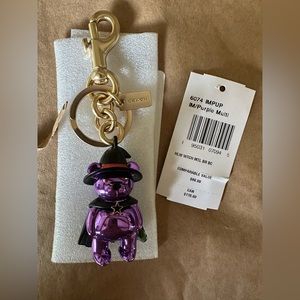 Coach Bear Halloween Witch Charm Keychain